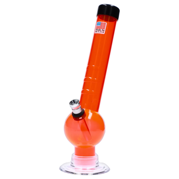 JM Plastics Bent Neck with Grip and Carb Hole Acrylic Water Pipe - 8 in.