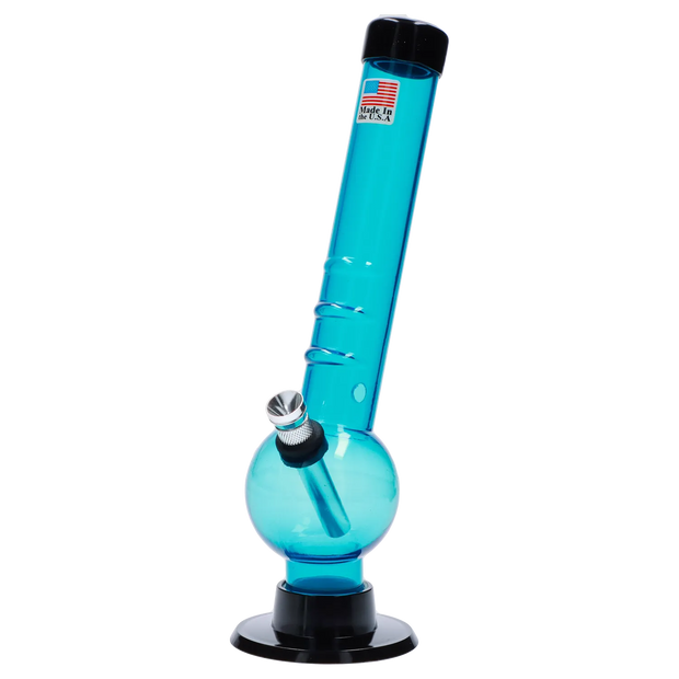 JM Plastics Bent Neck with Grip and Carb Hole Acrylic Water Pipe - 8 in.