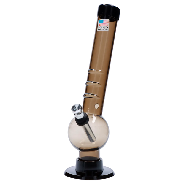JM Plastics Bent Neck with Grip and Carb Hole Acrylic Water Pipe - 8 in.