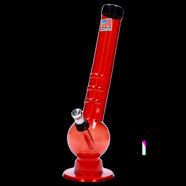 JM Plastics Bent Neck with Grip and Carb Hole Acrylic Water Pipe - 8 in.