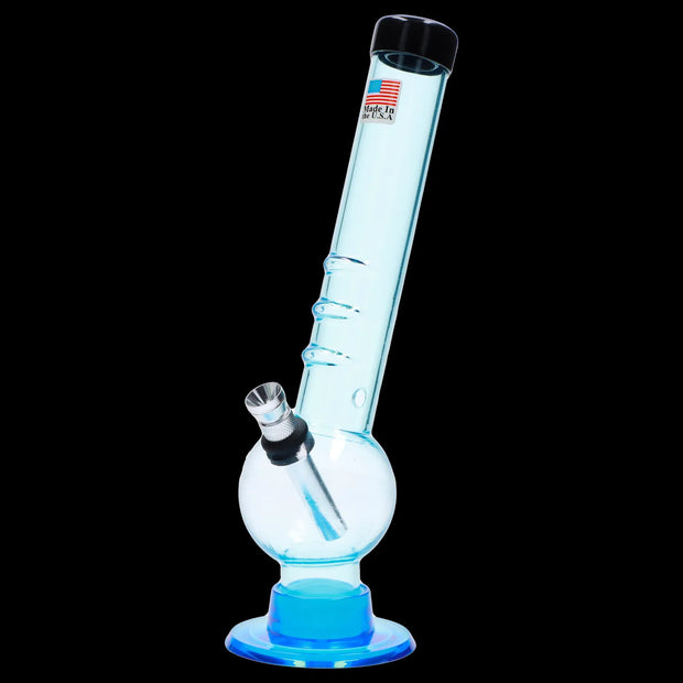 JM Plastics Bent Neck with Grip and Carb Hole Acrylic Water Pipe - 8 in.