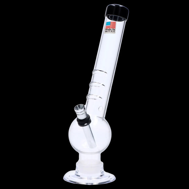 JM Plastics Bent Neck with Grip and Carb Hole Acrylic Water Pipe - 8 in.
