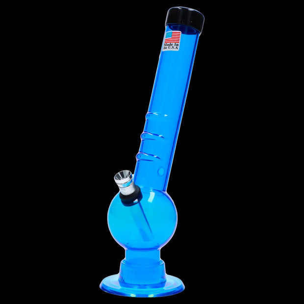 JM Plastics Bent Neck with Grip and Carb Hole Acrylic Water Pipe - 8 in.