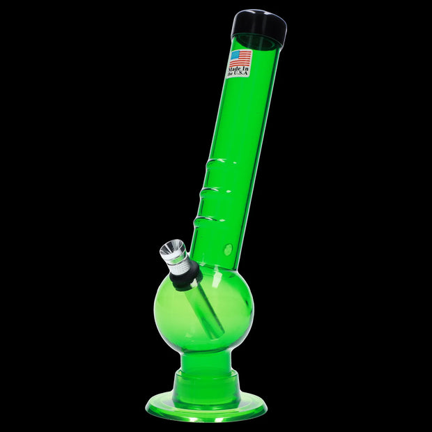 JM Plastics Bent Neck with Grip and Carb Hole Acrylic Water Pipe - 8 in.