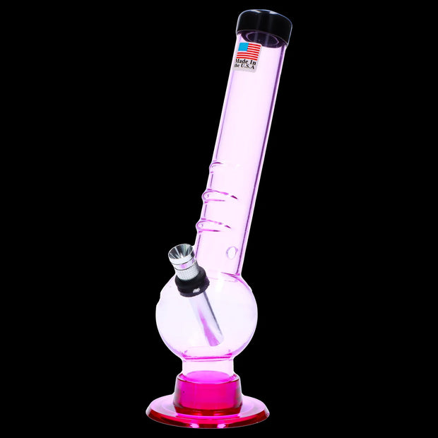 JM Plastics Bent Neck with Grip and Carb Hole Acrylic Water Pipe - 8 in.
