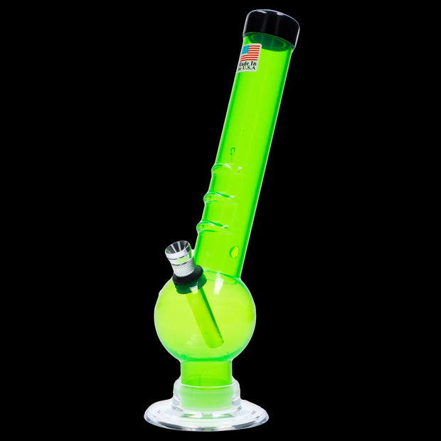 JM Plastics Bent Neck with Grip and Carb Hole Acrylic Water Pipe - 8 in.