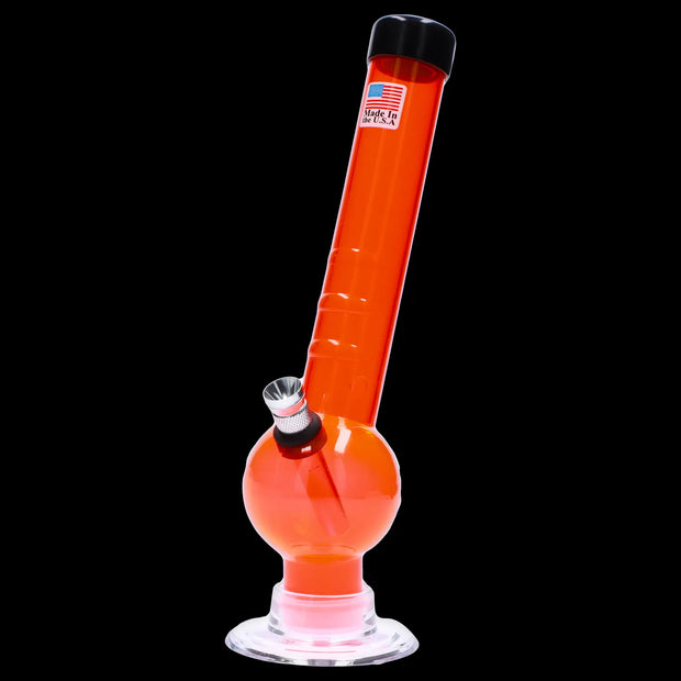 JM Plastics Bent Neck with Grip and Carb Hole Acrylic Water Pipe - 8 in.