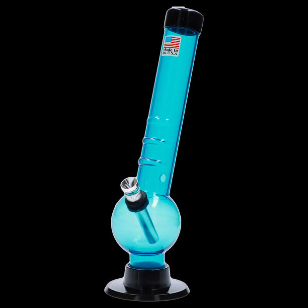 JM Plastics Bent Neck with Grip and Carb Hole Acrylic Water Pipe - 8 in.