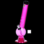 JM Plastics Bent Neck with Grip and Carb Hole Acrylic Water Pipe - 8 in.