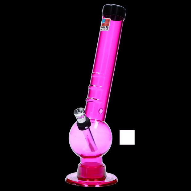 JM Plastics Bent Neck with Grip and Carb Hole Acrylic Water Pipe - 8 in.