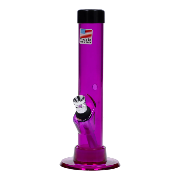 JM Plastics Mini Matching Straight Tube with Carb Hole Acrylic Water Pipe - 6 in.