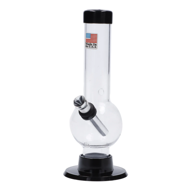 JM Plastics Mini Bubble Base with Carb Hole Acrylic Water Pipe - 6 in.
