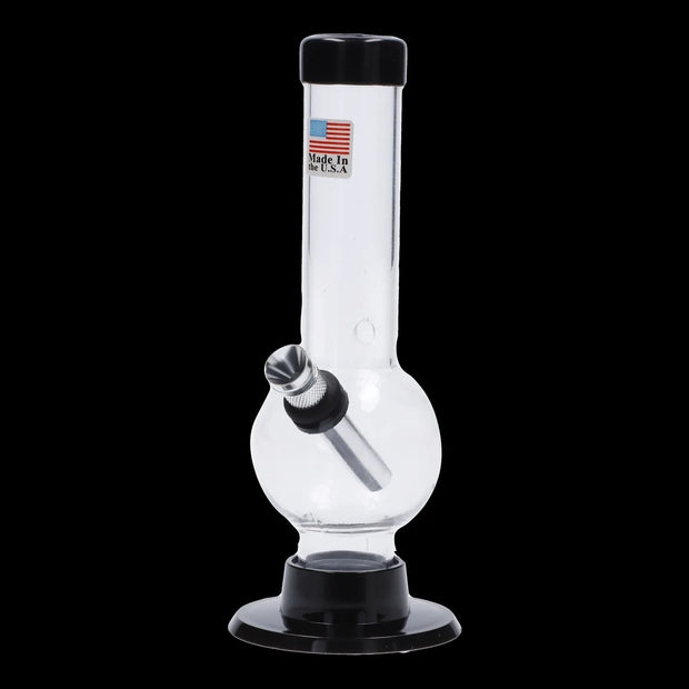 JM Plastics Mini Bubble Base with Carb Hole Acrylic Water Pipe - 6 in.