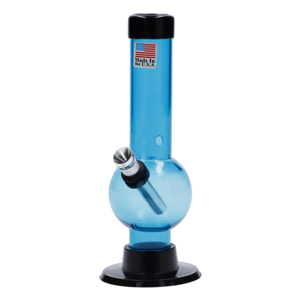 JM Plastics Mini Bubble Base with Carb Hole Acrylic Water Pipe - 6 in.