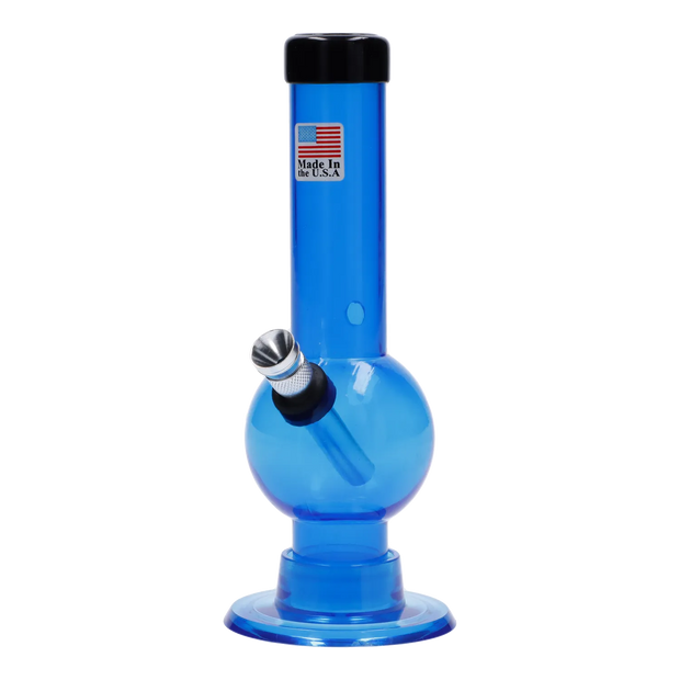 JM Plastics Mini Bubble Base with Carb Hole Acrylic Water Pipe - 6 in.