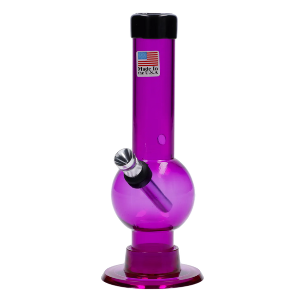 JM Plastics Mini Bubble Base with Carb Hole Acrylic Water Pipe - 6 in.