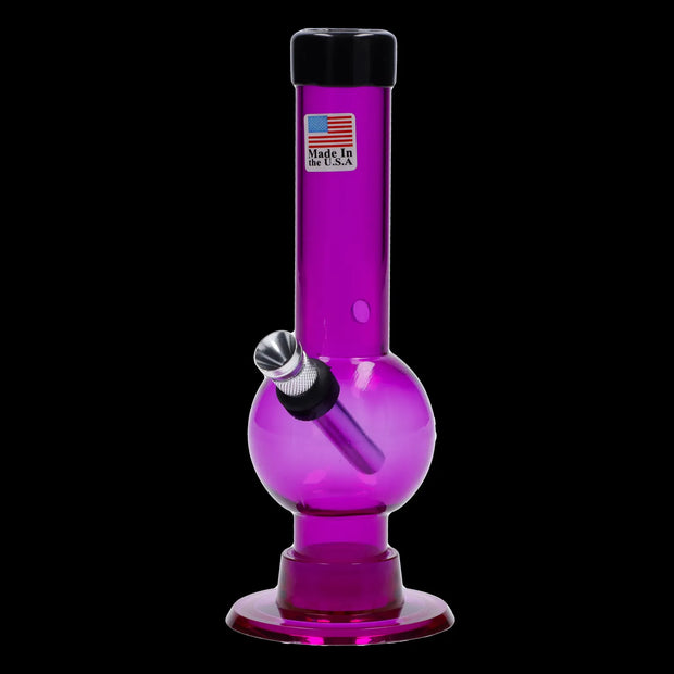 JM Plastics Mini Bubble Base with Carb Hole Acrylic Water Pipe - 6 in.