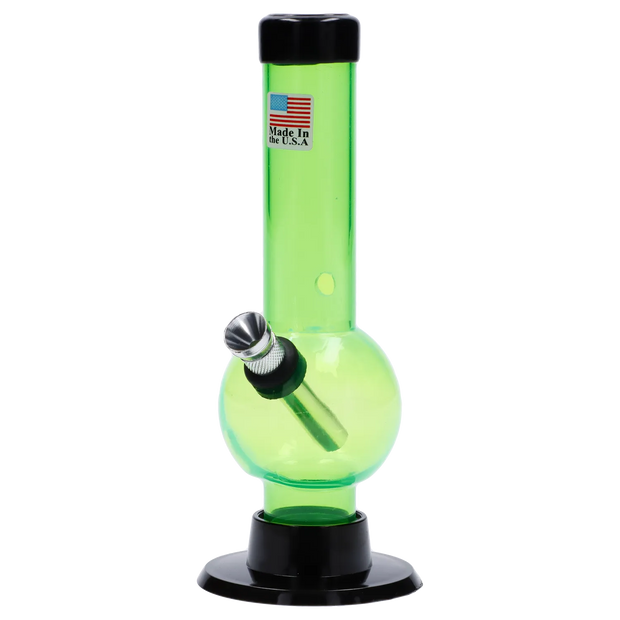 JM Plastics Mini Bubble Base with Carb Hole Acrylic Water Pipe - 6 in.