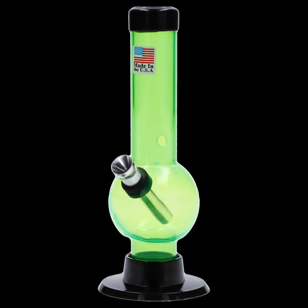 JM Plastics Mini Bubble Base with Carb Hole Acrylic Water Pipe - 6 in.
