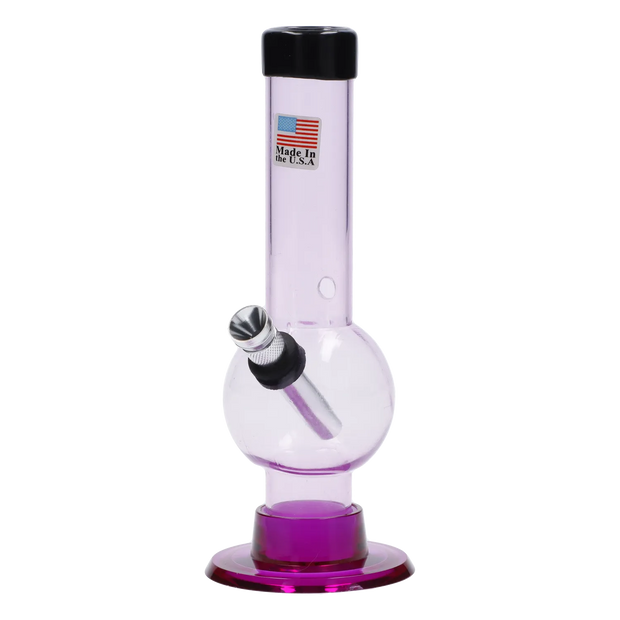JM Plastics Mini Bubble Base with Carb Hole Acrylic Water Pipe - 6 in.