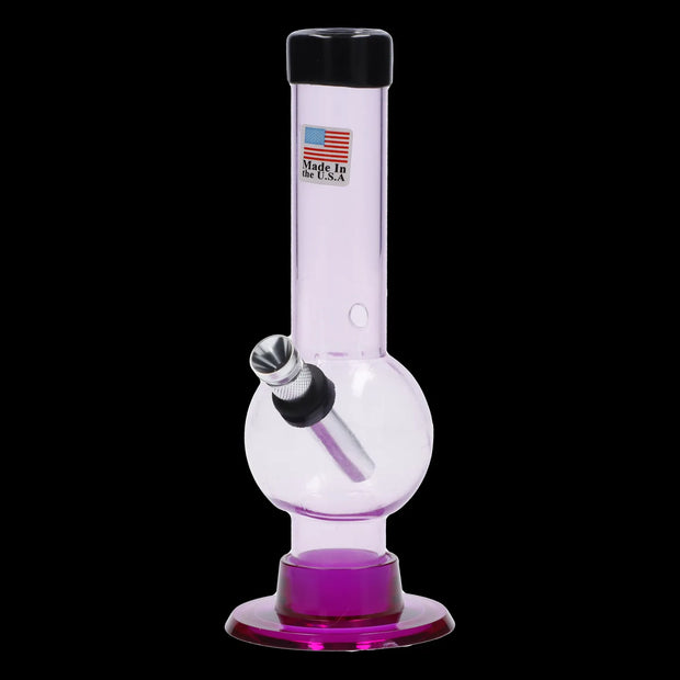 JM Plastics Mini Bubble Base with Carb Hole Acrylic Water Pipe - 6 in.