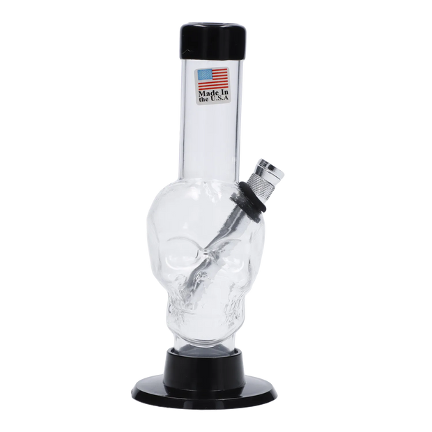 JM Plastics Mini Skull Base Acrylic Water Pipe - 6 in.