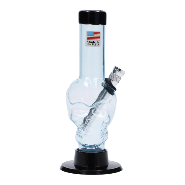 JM Plastics Mini Skull Base Acrylic Water Pipe - 6 in.