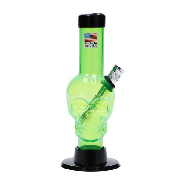JM Plastics Mini Skull Base Acrylic Water Pipe - 6 in.