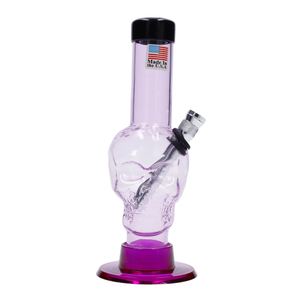 JM Plastics Mini Skull Base Acrylic Water Pipe - 6 in.