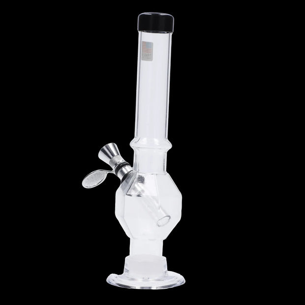 JM Plastics Grenade Base with Pull Slide Acrylic Water Pipe - 8 in.
