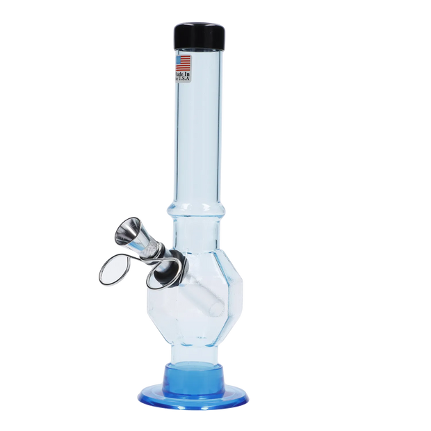 JM Plastics Grenade Base with Pull Slide Acrylic Water Pipe - 8 in.
