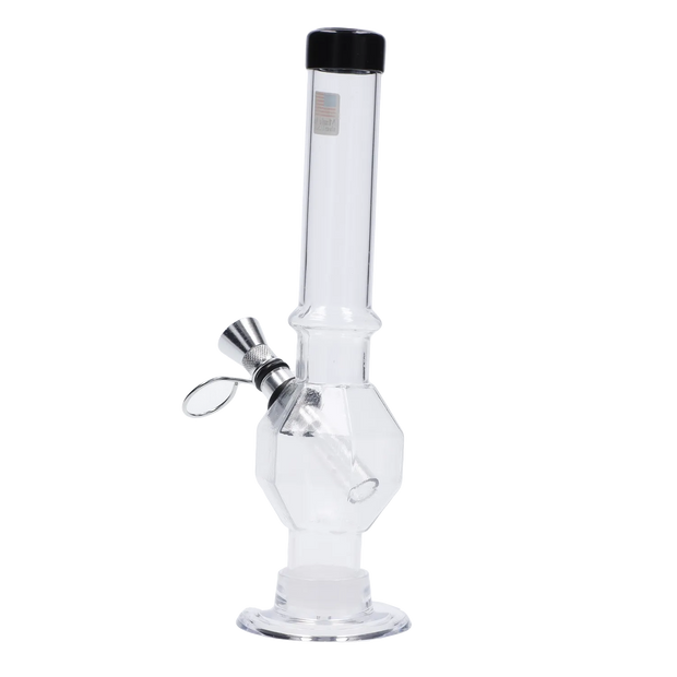 JM Plastics Grenade Base with Pull Slide Acrylic Water Pipe - 8 in.