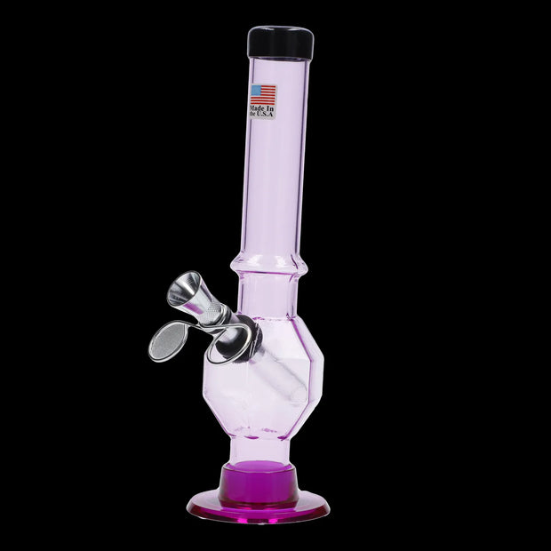 JM Plastics Grenade Base with Pull Slide Acrylic Water Pipe - 8 in.