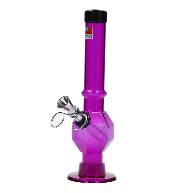 JM Plastics Grenade Base with Pull Slide Acrylic Water Pipe - 8 in.