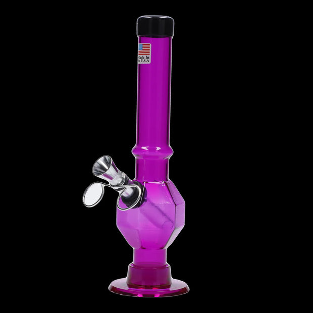 JM Plastics Grenade Base with Pull Slide Acrylic Water Pipe - 8 in.