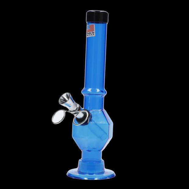 JM Plastics Grenade Base with Pull Slide Acrylic Water Pipe - 8 in.