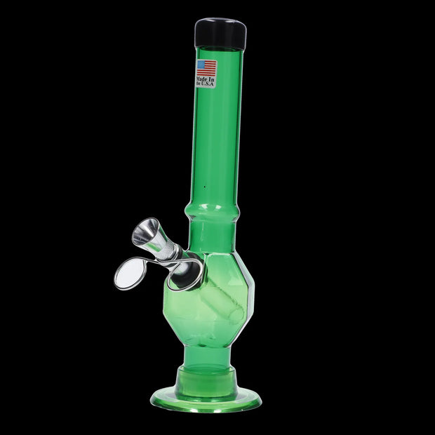 JM Plastics Grenade Base with Pull Slide Acrylic Water Pipe - 8 in.