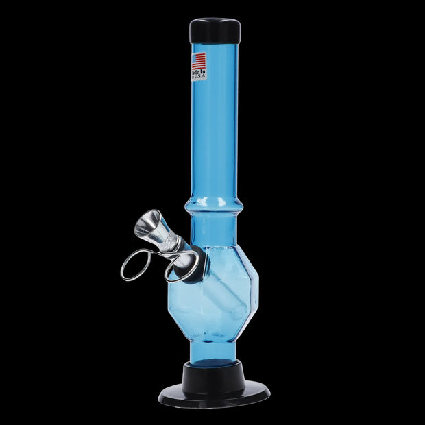 JM Plastics Grenade Base with Pull Slide Acrylic Water Pipe - 8 in.