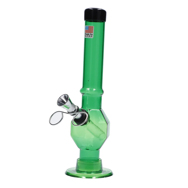JM Plastics Grenade Base with Pull Slide Acrylic Water Pipe - 8 in.