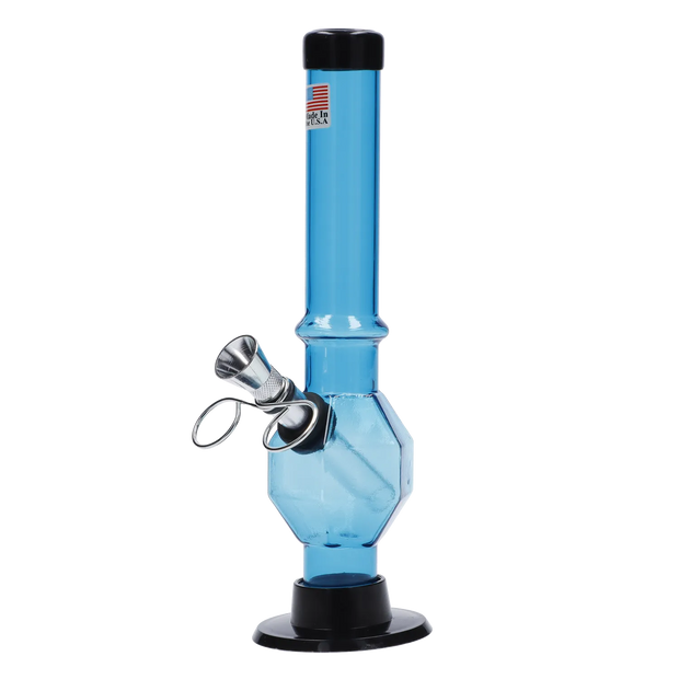 JM Plastics Grenade Base with Pull Slide Acrylic Water Pipe - 8 in.