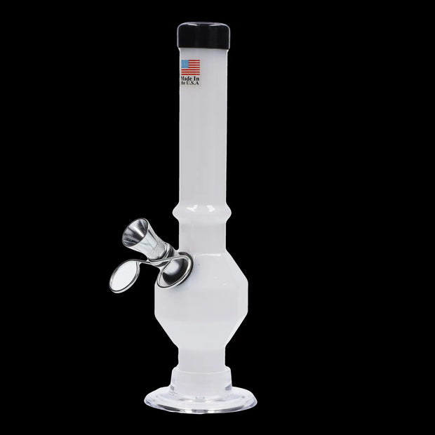 JM Plastics Grenade Base with Pull Slide Acrylic Water Pipe - 8 in.