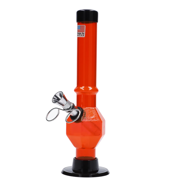 JM Plastics Grenade Base with Pull Slide Acrylic Water Pipe - 8 in.