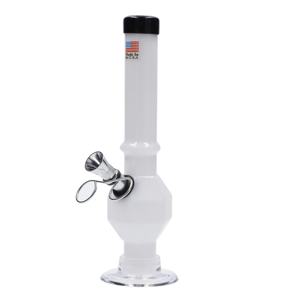 JM Plastics Grenade Base with Pull Slide Acrylic Water Pipe - 8 in.