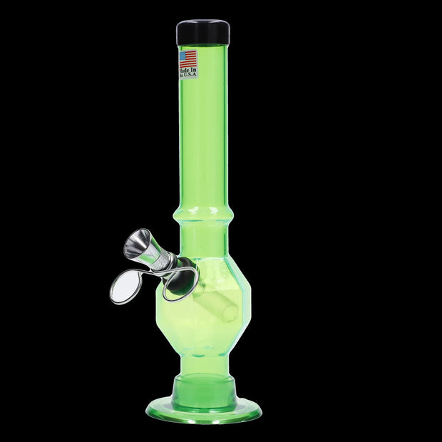 JM Plastics Grenade Base with Pull Slide Acrylic Water Pipe - 8 in.