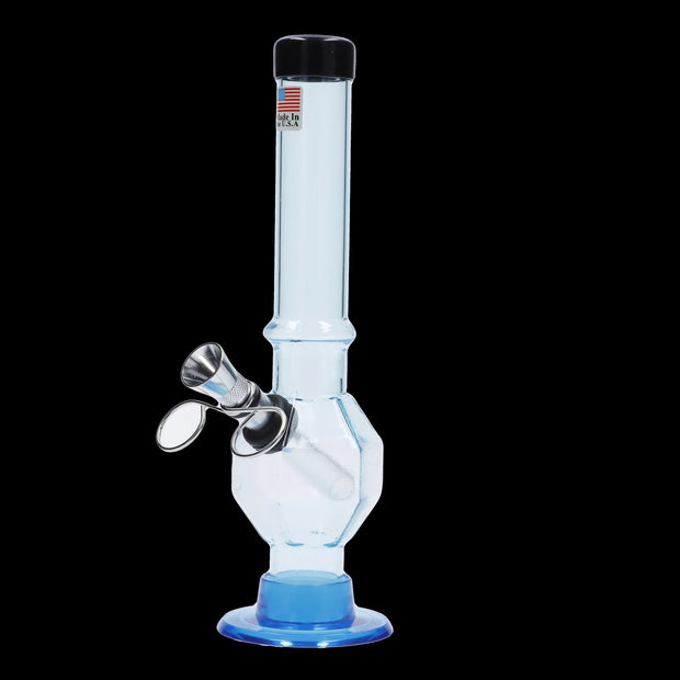JM Plastics Grenade Base with Pull Slide Acrylic Water Pipe - 8 in.