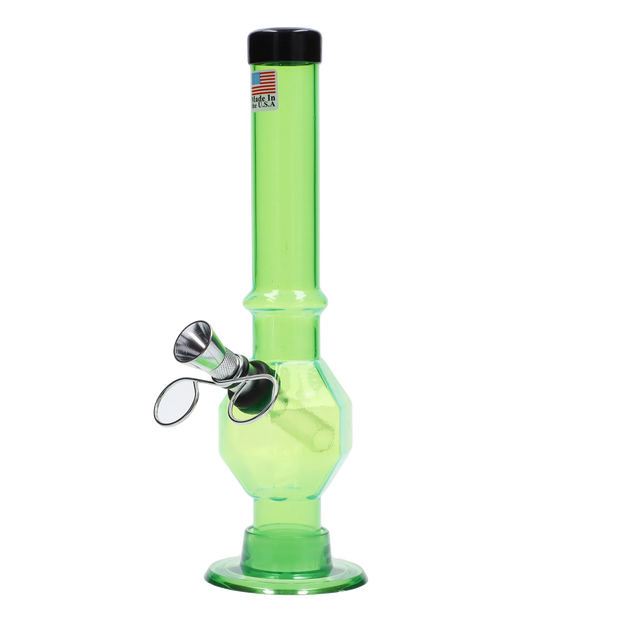 JM Plastics Grenade Base with Pull Slide Acrylic Water Pipe - 8 in.