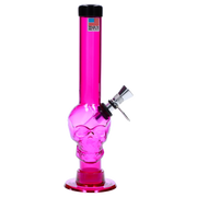 JM Plastics Skull Base with Pull Slide Acrylic Water Pipe - 8 in.