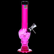 JM Plastics Skull Base with Pull Slide Acrylic Water Pipe - 8 in.