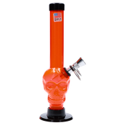 JM Plastics Skull Base with Pull Slide Acrylic Water Pipe - 8 in.
