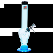 JM Plastics Skull Base with Pull Slide Acrylic Water Pipe - 8 in.